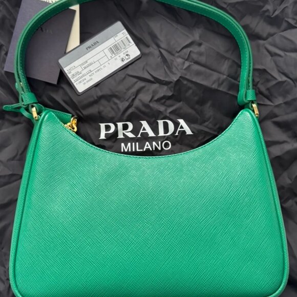 PRADA Green Saffiano Leather Re-Edition Mini Bag - Picture 2 of 13